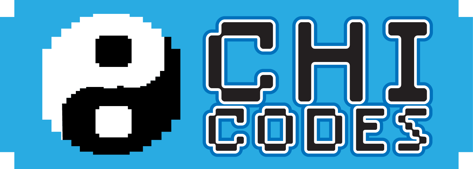 pixel art chi-codes logo with yin yang symbol